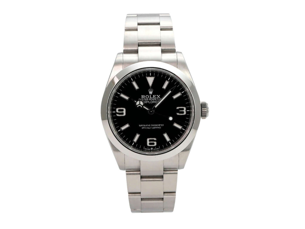 Rolex Explorer 40 Edelstahl 224270 mit schwarzem Zifferblatt, Oyster-Edelstahlarmband und Automatikuhr