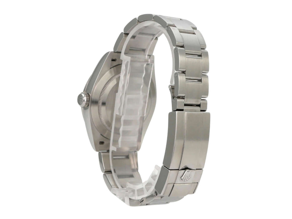 Rolex Explorer 40 Edelstahl 224270, Seitenansicht mit Edelstahlgehäuse und Oyster-Armband