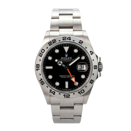 Rolex Explorer II 226570 Schwarz Uhr mit schwarzem Zifferblatt und Edelstahlarmband