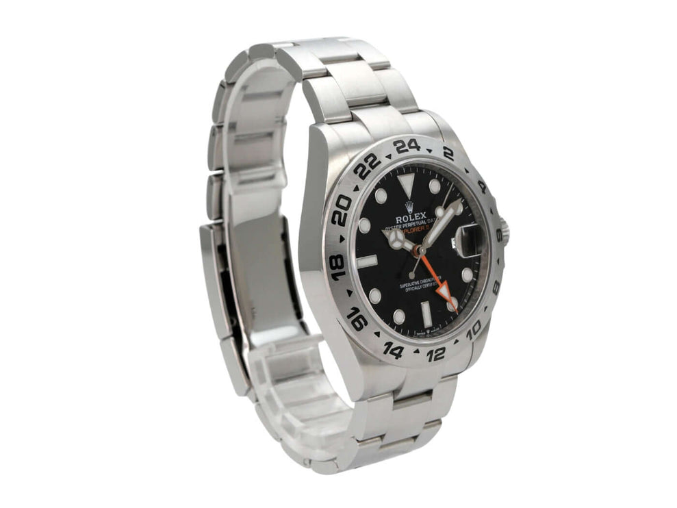 Rolex Explorer II 226570 Schwarz mit schwarzem Zifferblatt und Edelstahlarmband