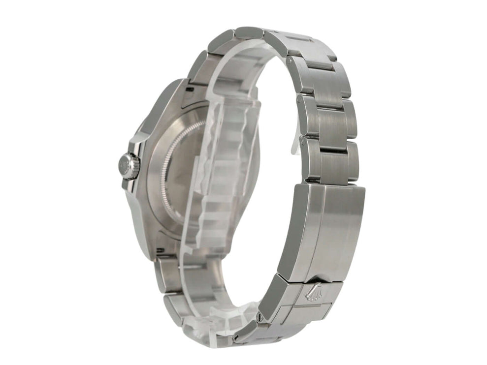 Rolex Explorer II 226570 Schwarz, seitliche Ansicht des Edelstahlarmbands und Gehäuses.