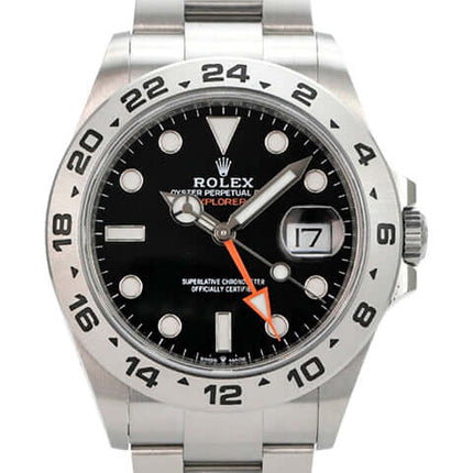 Rolex Explorer II 226570 Schwarz, 42 mm Edelstahl, schwarzes Zifferblatt, 24-Stunden-Lünette, Oysterband