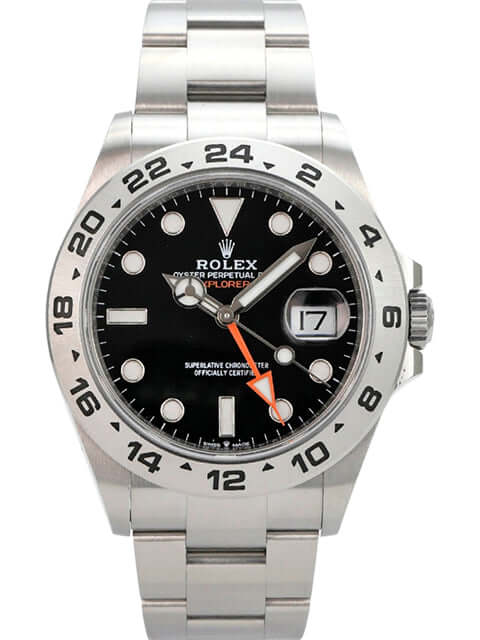 Rolex Explorer II 226570 Schwarz, 42 mm Edelstahl, schwarzes Zifferblatt, 24-Stunden-Lünette, Oysterband