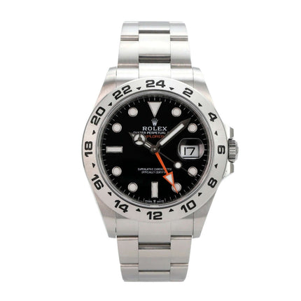 Rolex Explorer II 226570 Schwarz mit schwarzem Zifferblatt, Edelstahlarmband und 24-Stunden-Lünette