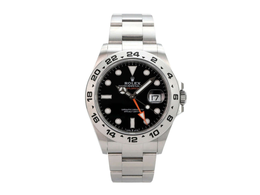Rolex Explorer II 226570 Schwarz mit schwarzem Zifferblatt, Edelstahlarmband und 24-Stunden-Lünette