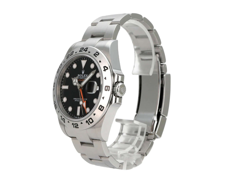 Rolex Explorer II 226570 Schwarz, Edelstahl-Automatikuhr mit schwarzem Zifferblatt und 24-Stunden-Lünette