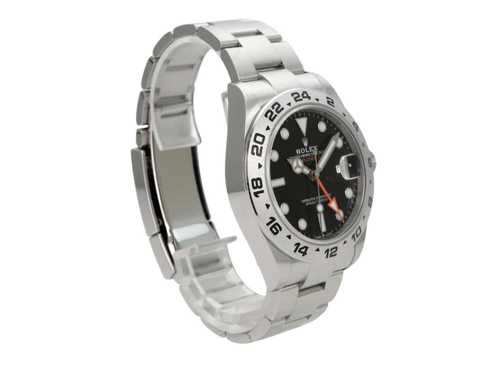 Rolex Explorer II 226570 Schwarz, Edelstahl, 42 mm, schwarzes Zifferblatt, 24-Stunden-Lünette und Oysterarmband