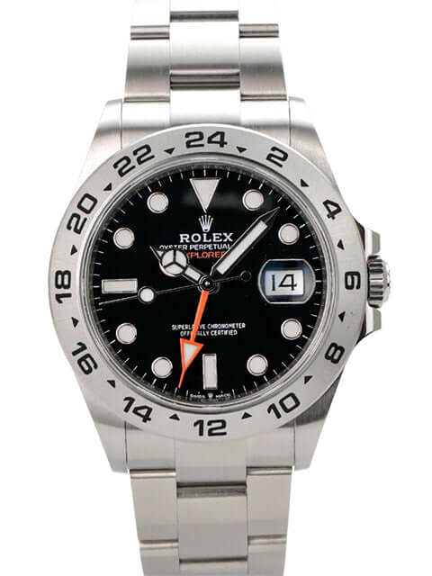 Rolex Explorer II 226570 Schwarz mit schwarzem Zifferblatt und Edelstahlarmband