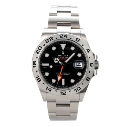 Rolex Explorer II 226570 Schwarz mit schwarzem Zifferblatt und Edelstahlarmband