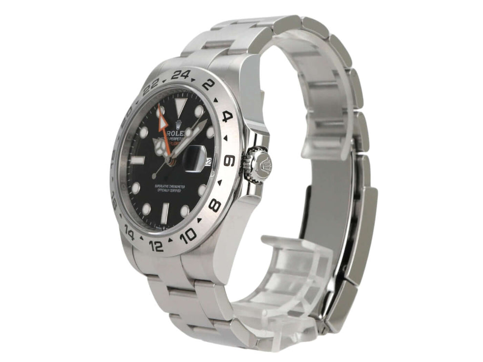 Rolex Explorer II 226570 Schwarz, schwarzes Zifferblatt, Edelstahl, 42 mm, 24-Stunden-Lünette, Oysterarmband