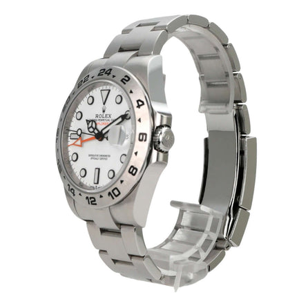 Rolex Explorer II 226570 Weiß, Edelstahl Armbanduhr mit weißem Zifferblatt und Leuchtindizes