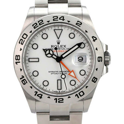 Rolex Explorer II 226570 Weiß, Edelstahl Uhr mit weißem Zifferblatt und 24-Stunden Skala, Ref. 226570.
