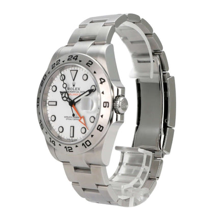 Rolex Explorer II 226570 Weiß Armbanduhr aus Edelstahl mit weißem Zifferblatt und 24-Stunden Skala