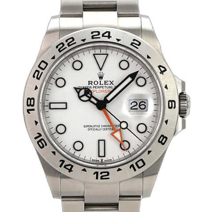 Rolex Explorer II 226570 Weiß, Edelstahl 42 mm mit weißem Zifferblatt und 24-Stunden-Lünette