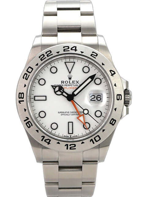 Rolex Explorer II 226570 Weiß, Edelstahl 42 mm mit weißem Zifferblatt und 24-Stunden-Lünette
