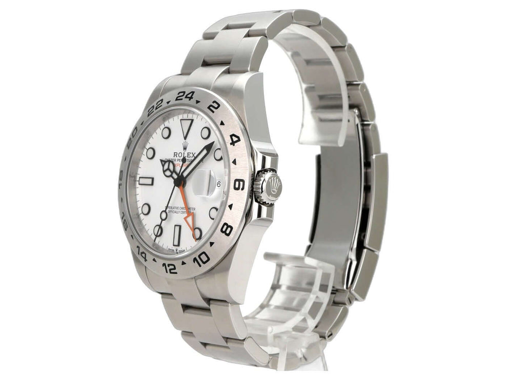 Rolex Explorer II 226570 Weiß, Edelstahl-Armbanduhr mit weißem Zifferblatt und 24-Stunden-Lünette