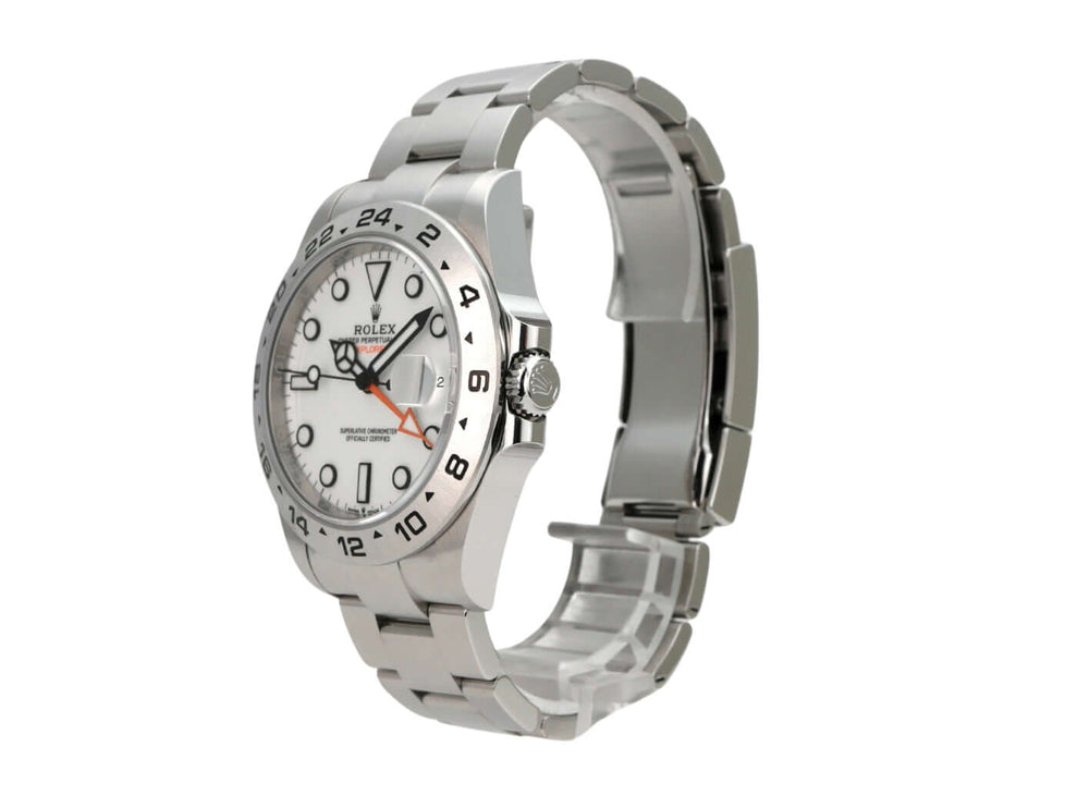 Rolex Explorer II 226570 Weiß Automatikuhr mit weißem Zifferblatt und Edelstahlarmband
