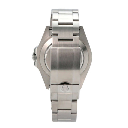 Rolex Explorer II 226570 Weiß Ansicht von hinten, Edelstahlgehäuse und -armband.