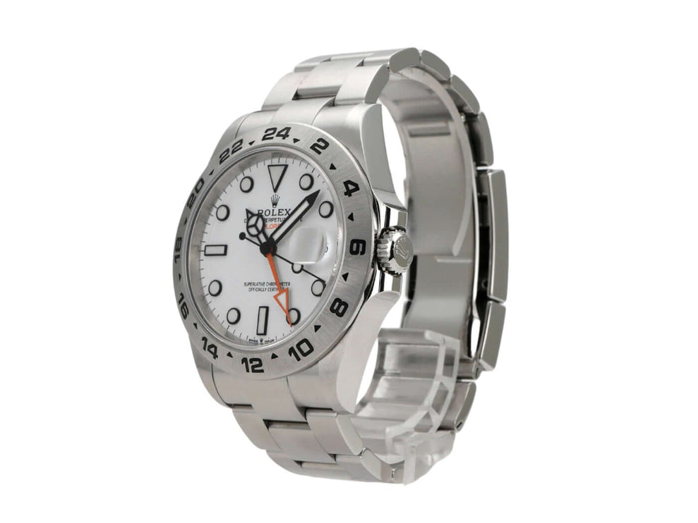 Rolex Explorer II 226570 Weiß Automatik-Armbanduhr mit weißem Zifferblatt und Edelstahlarmband