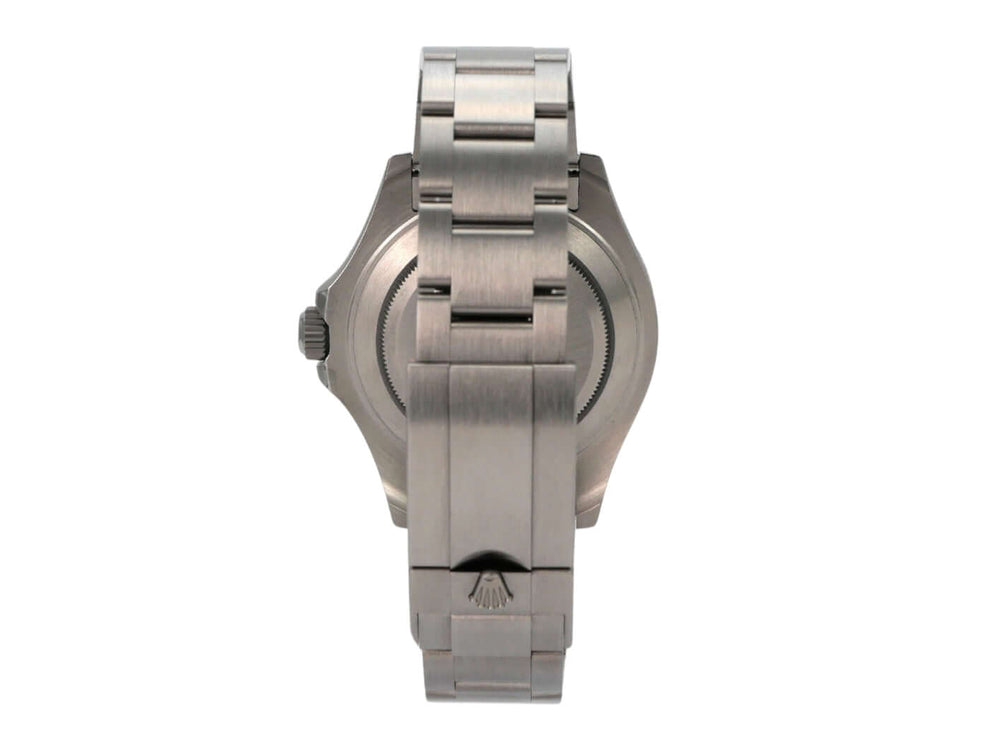 Rolex Yacht-Master 42 Titan 226627 Rückansicht mit Oyster-Titanband und Sicherheitsfaltschließe.