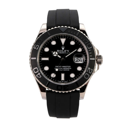 Rolex Yacht-Master 42 Weißgold Ref. 226659 mit schwarzem Zifferblatt und Oyster Kautschukband