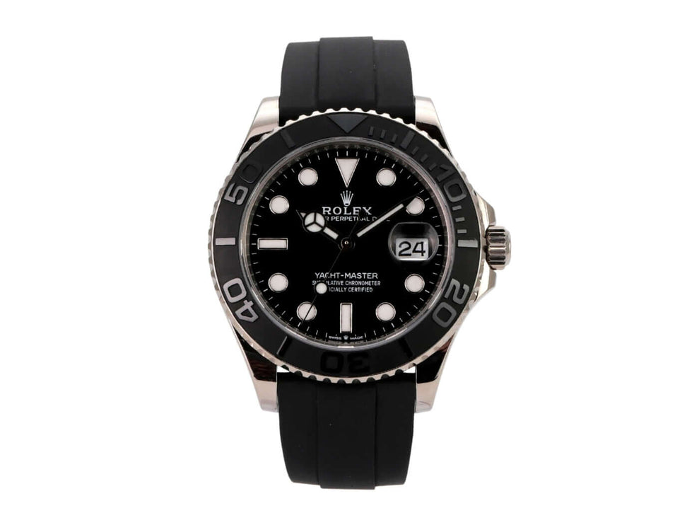 Rolex Yacht-Master 42 Weißgold Ref. 226659 mit schwarzem Zifferblatt und Oyster Kautschukband