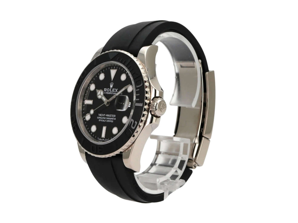 Rolex Yacht-Master 42 Weißgold Ref. 226659 mit schwarzem Zifferblatt und Kautschukband