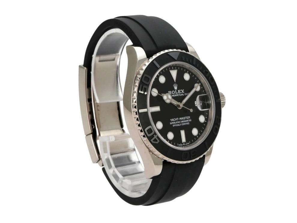 Rolex Yacht-Master 42 Weißgold Ref. 226659 mit schwarzem Zifferblatt und Oyster Kautschukband