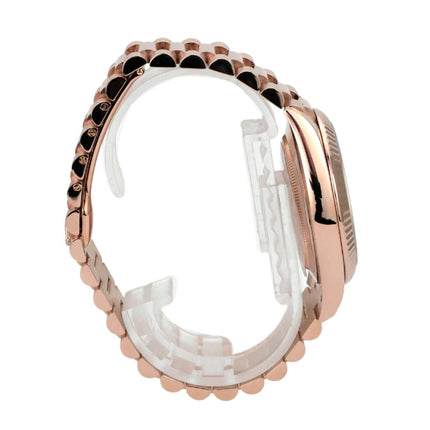 Rolex Day-Date 40 Everose-Gold 228235 Choco Römisch seitliche Ansicht des Armbands aus 18 kt Everose-Gold