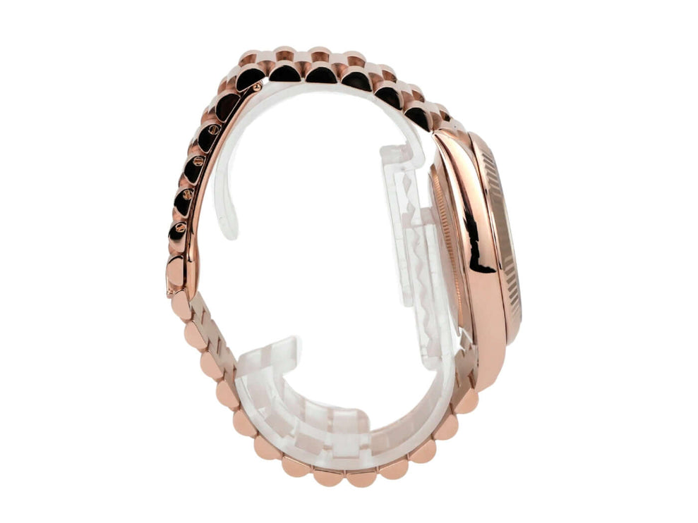 Rolex Day-Date 40 Everose-Gold 228235 Choco Römisch seitliche Ansicht des Armbands aus 18 kt Everose-Gold