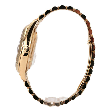 Rolex Day-Date 40 Gelbgold 228238 Champagner seitliche Ansicht des Gehäuses und Armbands