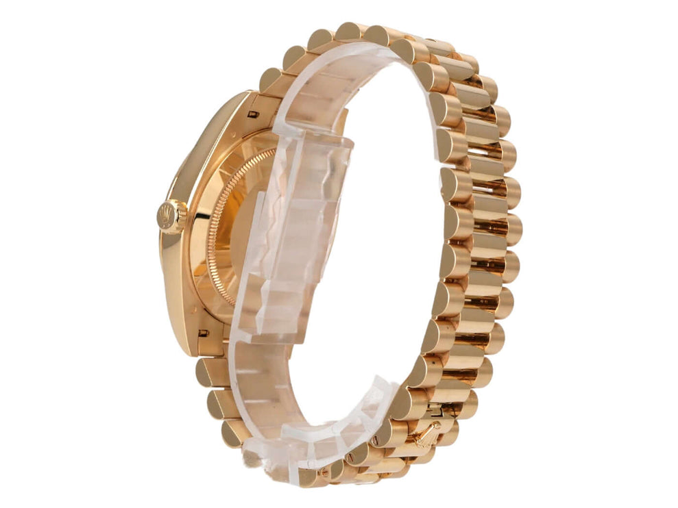 Rolex Day-Date 40 Gelbgold 228238 Champagner mit polierter Gelbgold-Armbanduhr und Präsident Armband