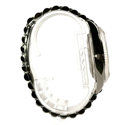 Seitenansicht Rolex Day-Date 40 Weißgold 228239 Blau, Gehäusedurchmesser 40 mm, Präsident Armband 18 kt Weißgold