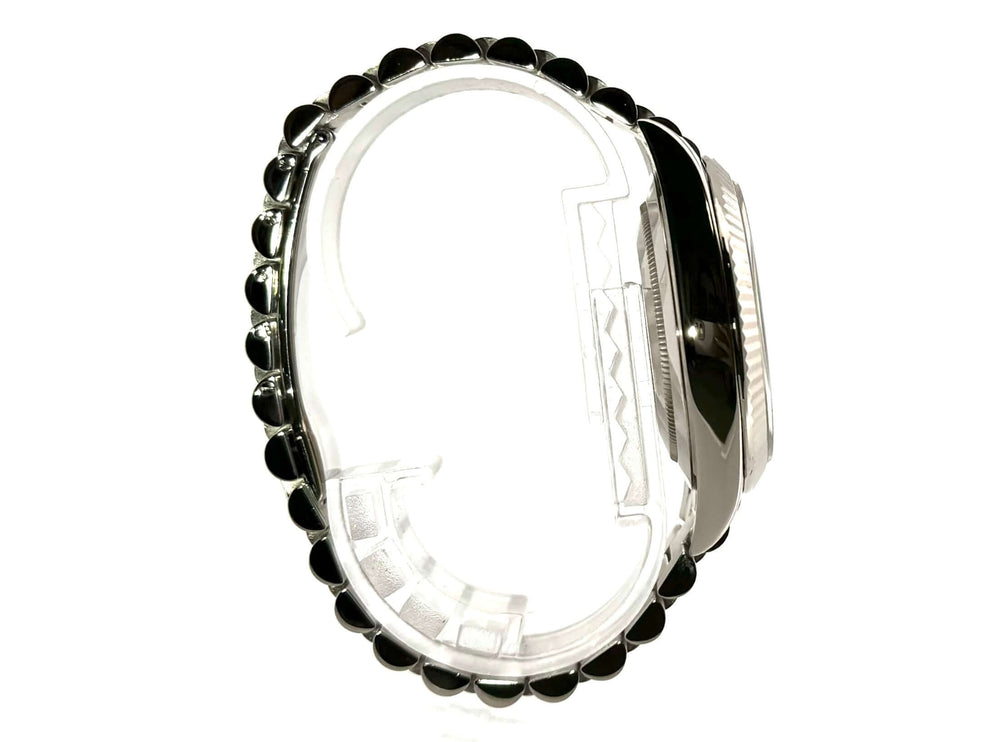 Seitenansicht Rolex Day-Date 40 Weißgold 228239 Blau, Gehäusedurchmesser 40 mm, Präsident Armband 18 kt Weißgold