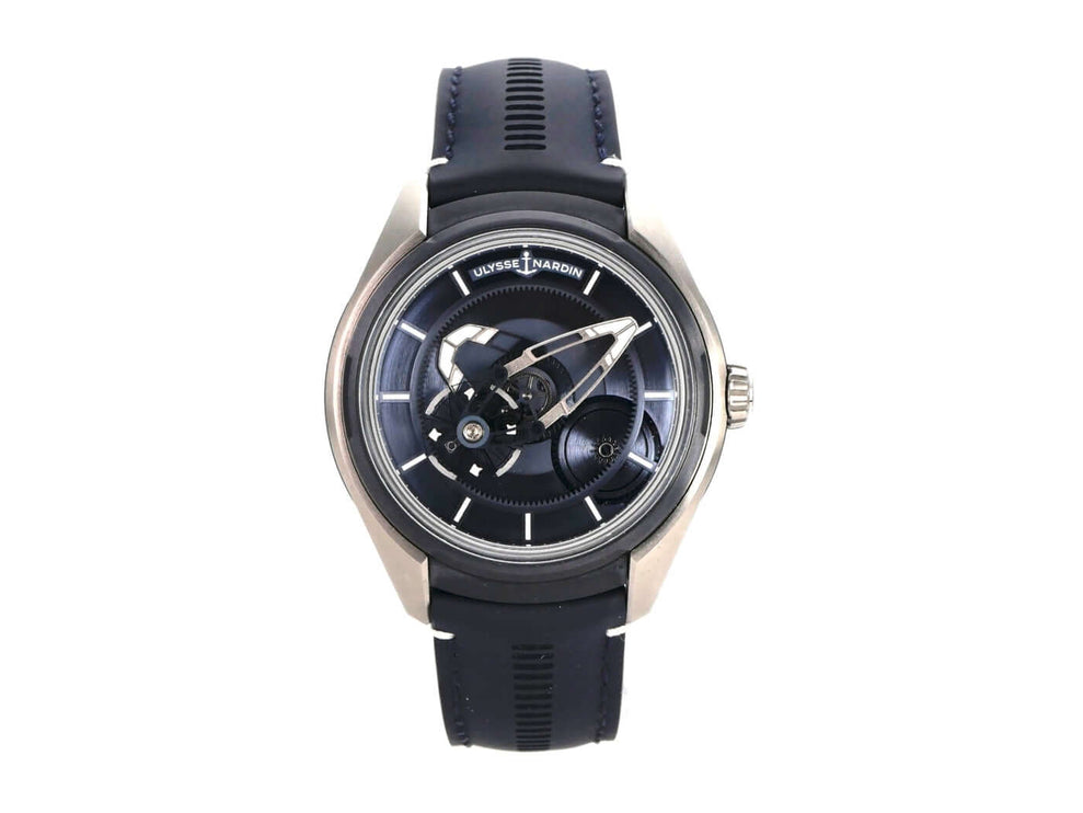 Ulysse Nardin Freak X Ti Blue 2303-270/03 mit titaniaus Gehäuse und blauem Zifferblatt, Automatik, sehr guter Zustand.