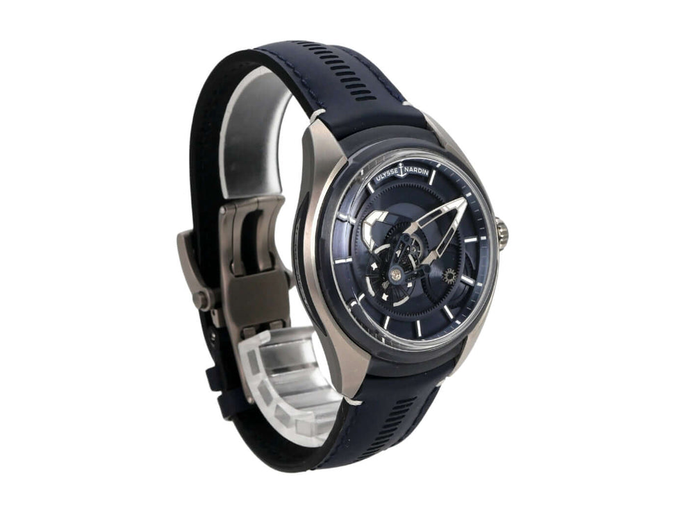 Ulysse Nardin Freak X Ti Blue 2303-270/03 Uhr mit blauem Zifferblatt und Titan-Gehäuse.