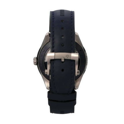 Ulysse Nardin Freak X Ti Blue 2303-270/03 Rückansicht der Uhr mit blauem Lederarmband