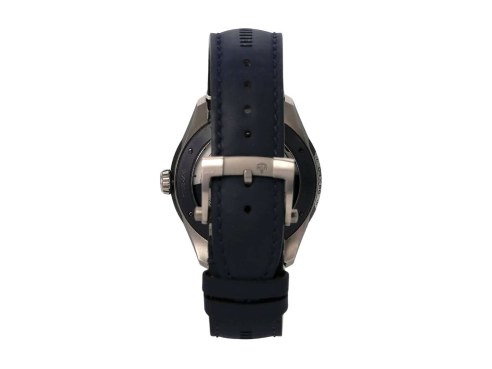 Ulysse Nardin Freak X Ti Blue 2303-270/03 Rückansicht der Uhr mit blauem Lederarmband