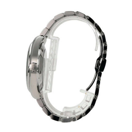 Seitenansicht der Omega Seamaster Aqua Terra Golf Master Co-Axial mit Edelstahlarmband und satiniertem Gehäuse