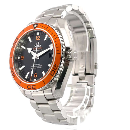 Omega Seamaster Planet Ocean 600m Co-Axial Ref. 232.30.46.21.01.002 mit Edelstahlgehäuse und orangefarbener Lünette, poliert und satiniert