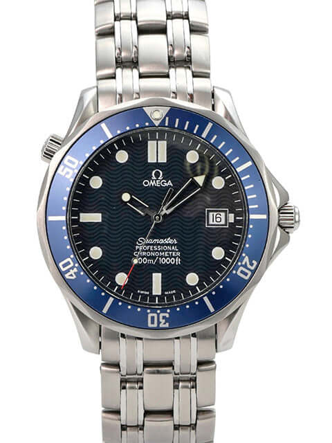 Omega Seamaster Diver 300M 2531.80.00 Edelstahl-Taucheruhr mit blauem Zifferblatt, Lünette und Stahlband