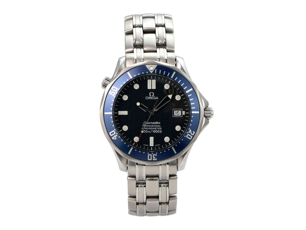 Omega Seamaster Diver 300M 2531.80.00 mit blauem Zifferblatt, Edelstahlarmband und Taucherlünette