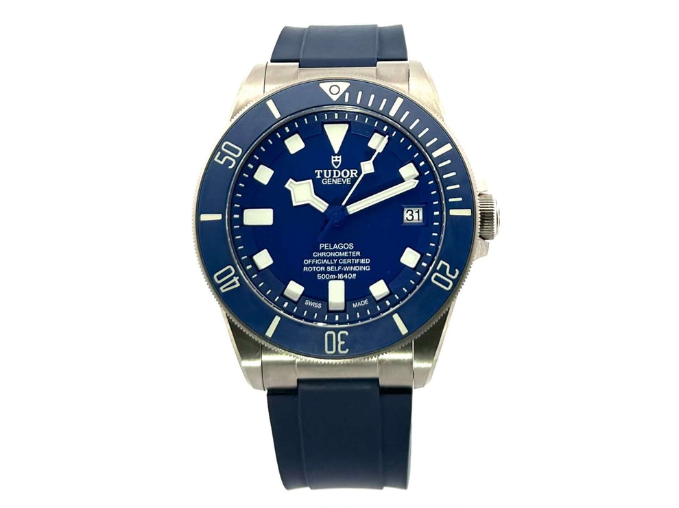 Tudor Pelagos Titan Blue 25600TB-0001 Armbanduhr, Titan Gehäuse, 42 mm Durchmesser, blaue Lünette und Zifferblatt, Kautschukarmband.