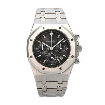 Audemars Piguet Royal Oak Chronograph 25860ST.OO.1110ST.01 mit Edelstahlgehäuse und schwarzem Zifferblatt.