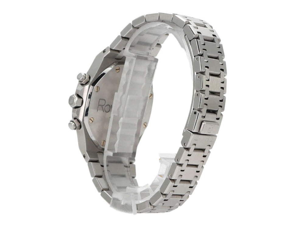 Audemars Piguet Royal Oak Chronograph 25860ST.OO.1110ST.01 seitliche Ansicht mit Edelstahlarmband.
