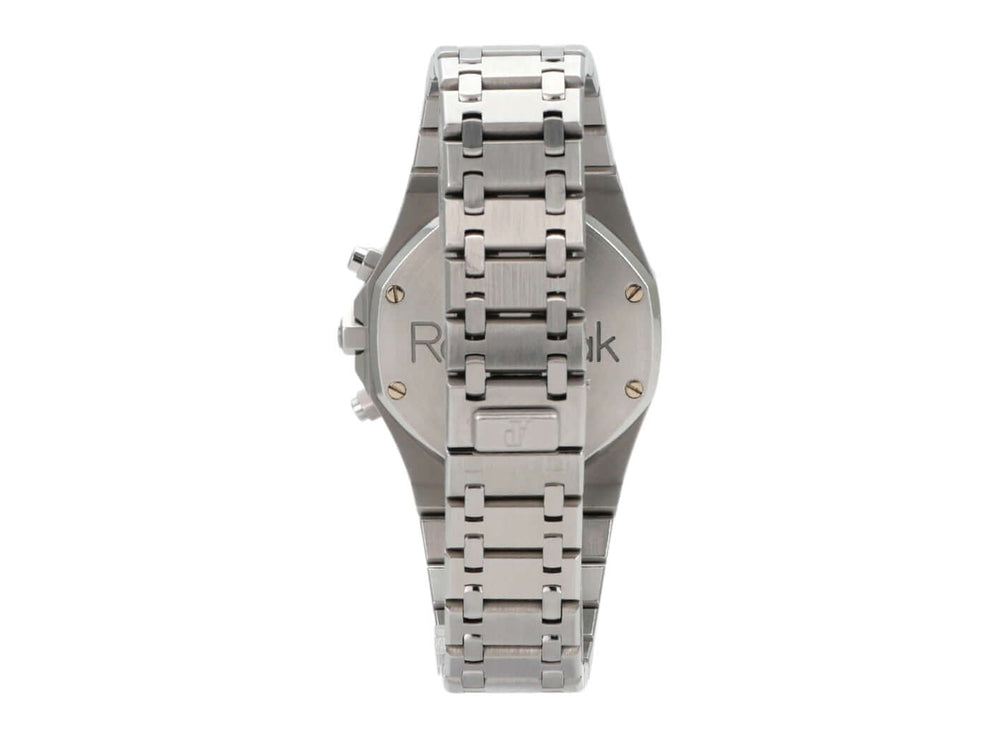 Audemars Piguet Royal Oak Chronograph 25860ST.OO.1110ST.01 Edelstahlarmband und Gehäuse, elegante Rückansicht.