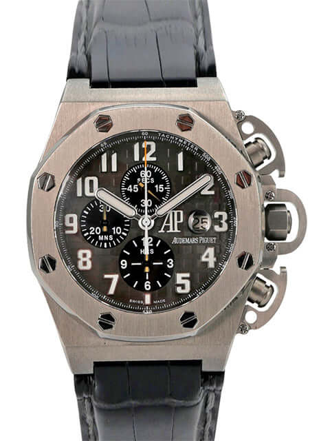 Audemars Piguet Royal Oak Offshore T3 Limited 25863TI.OO.A001CU.01 Titanuhr mit grauem Zifferblatt und Lederband
