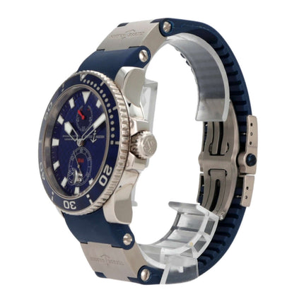 Ulysse Nardin Marine Diver 260-32-3A Uhr, 45 mm, 18 kt Weißgold, blaues Zifferblatt, Kautschukarmband.