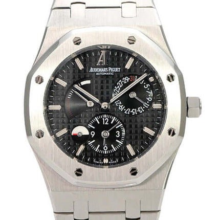 Audemars Piguet Royal Oak Dual Time 26120ST.OO.1220ST.03 Edelstahl Uhr mit schwarzem Zifferblatt