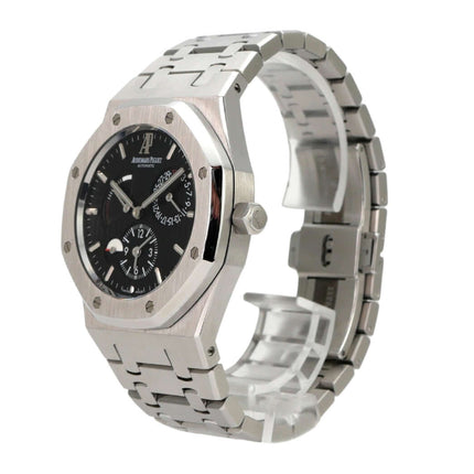 Audemars Piguet Royal Oak Dual Time 26120ST.OO.1220ST.03 Edelstahlarmband mit schwarzem Zifferblatt